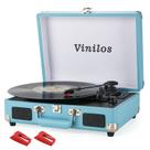 Toca-discos de vinil Bluetooth USB 3 velocidades portátil retrô Toca-discos de vinil Bluetooth USB 3 velocidades portátil retrô