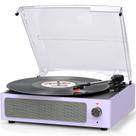 Toca-Discos de Vinil com Alto-Falantes - 3 Velocidades (33 1/3, 45, 78 RPM) - Bluetooth, RCA e Aux