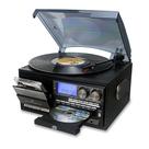 Toca-Discos de Vinil LoopTone 10 em 1 com Bluetooth - 3 Velocidades - Preto e Cinza