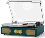 Toca-discos de vinil TANLANIN Vintage de 3 velocidades com alto-falantes verdes