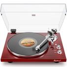Toca-discos DIGITNOW com Bluetooth, USB e pré-amplificador phono, vermelho