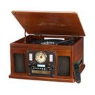 Toca-Discos Victrola 8 em 1 com Bluetooth e Alto-Falantes - Acabamento em Mogno