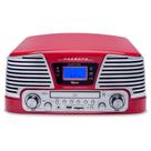 Toca Discos Vitrola Raveo Harmony BT - Bluetooth, CD, MP3, USB e SD Reproduz e Grava, Aux. e FM 10W RMS Bivolt Vermelho
