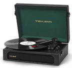 Tocadiscos de Vinilo TANLANIN Bluetooth con Parlantes Negro/Verde
