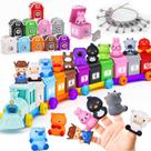 Toddler Train Toy Tubkam com 10 animais de fazenda Finger Puppet Toddler Train Toy Tubkam com 10 animais de fazenda Finger Puppet