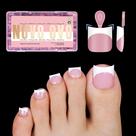 Toe Nail Tips NOVO OVO White French Press-on x240 com cola