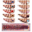 Toe Nail Tips Plauva Cat Eye 300 unidades, 10 cores e 15 tamanhos
