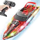 Toileum de barco RC com luzes LED, mais de 40 minutos, vermelho impermeável Toileum de barco RC com luzes LED, mais de 40 minutos, vermelho impermeável