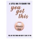 Token de Abrazo de Bolsillo MIXJOY Oro Rosa con Tarjeta de Felicitación