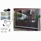 Toldo Cortina Retrátil em Alumínio completo: Várias Medidas - Alta resistência Cor Marrom Café