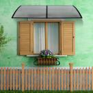 Toldo de Policarbonato Plug Lar 1,2m x 50cm Preto com Translúcido Proteção e Estilo para Áreas Externas