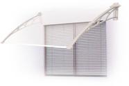 Toldo Fixo Versátil p/ portas, janelas e ar-condicionado de 80 x 60 cm - Braço Branco com Chapa Cristal