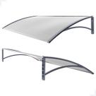 Toldo Policarbonato Versátil 1.0x0.50m Cinza com Translúcido