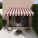 Toldo Retratil Manual 300x200cm Listrado Vermelho Aluminio Toldo Retratil Manual 300x200cm Listrado Vermelho Aluminio
