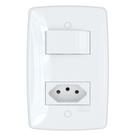 Tomada +1 tecla paralela finesse c/placa 10a-250v Tomada +1 tecla paralela finesse c/placa 10a-250v