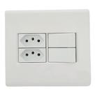 Tomada 10A com interruptor simples duplo placa 4x4 Tramontina LIz Bca