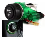 Tomada 12v Led Verde Para Celular Gps Com Acendedor Cigarros