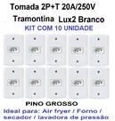 Tomada 20A C/ Placa Modelo Lux2 Tramontina ( 10 unidades )