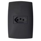 Tomada 20A placa 4x2 horizontal Home Blux cor Grafite 250V