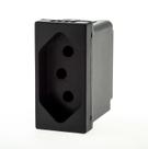 Tomada 2p t 10a 250v b.automatica 1m preta 615038pt pial plus+