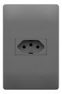 Tomada 2p+t 10a 250v Horizontal 4x2 Habitat Onix Fame Cinza