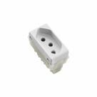 Tomada 2P+T 10A Para Sistema Modular Cor Branca Referência 57115/030 - Tramontina