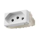 Tomada 2P+T 20A/250V Aria Branca - Tramontina Tomada 2P+T 20A/250V Aria Branca - Tramontina