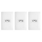 Tomada 2p+T 20a/250v com placa 4x2 Fame Habitat - Kit 3 un