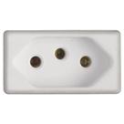 Tomada 2p+t 20a 250v tablet baixa branco - TRAMONTINA Tomada 2p+t 20a 250v tablet baixa branco - TRAMONTINA