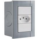 Tomada 2P+T Liz 10A 250V Acabamento Brilhante Branca Tramontina Tomada 2P+T Liz 10A 250V Acabamento Brilhante Branca Tramontina