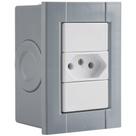 Tomada 2P+T Liz 20A 250V Acabamento Brilhante Branca Tramontina Tomada 2P+T Liz 20A 250V Acabamento Brilhante Branca Tramontina