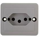 Tomada 2P+T PB 20A Retangular Sobrepor Cinza - 1713020 - LORENZETTI