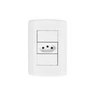 Tomada 2x4 Com Placa 10A Branca Modular Pluzie