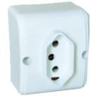 Tomada 3P 10A Branca Mecânica Externa - Conjunto Mectronic