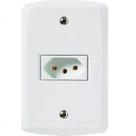 Tomada 3P 10A Lux2 Tramontina - Conjunto Branco - Placa Modular - Parafusos Inclusos