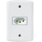 Tomada 3p 10a Lux2 Tramontina - Conjunto Branco - Placa Modular - Parafusos Inclusos