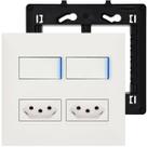 Tomada 4x4 Dupla 20A Com Interruptor Simples Duplo Com Led Pial Plus+