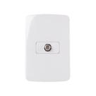 Tomada Antena de TV MarGirius B3 para Cabo Coaxial com Placa 4x2 Branca