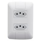 Tomada Aria Tramontina Dupla 2P+T 20A com placa Branco Tomada Aria Tramontina Dupla 2P+T 20A com placa Branco