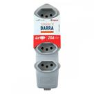 Tomada Barra Daneva Desmontavel 2 Polos + Terra 20A. 4 Tomadas Cinza