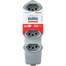 Tomada Barra Daneva Desmontavel 2 Polos + Terra 20A. 4 Tomadas Cinza