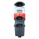 Tomada Barra Daneva Desmontavel 2 Polos + Terra 20A. 4 Tomadas Grafite