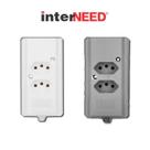 Tomada Barra Dupla 2 Polos + T 10A Cinza Interneed