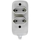 Tomada Barra Dupla Bipolar Ilumi 1632 10A 250V Cinza Instalação Residencial Comercial Eletricista