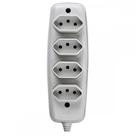 Tomada Barra Ilumi 2P+T. Quadrupla Cinza 10A. 16340