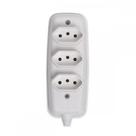 Tomada Barra Ilumi 2P+T. Tripla Cinza 10A. 16330