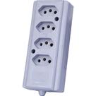 Tomada Barra Intern.Quadrupla 2Polos+T 20A Cinza Tomada Barra Intern.Quadrupla 2Polos+T 20A Cinza