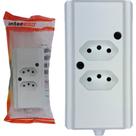 Tomada Barra Interneed 2 Polos +Terra Branca 10A. Dupla