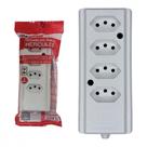 Tomada Barra Interneed 2 Polos +Terra Branca 10A. Quadrupla
