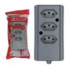 Tomada Barra Interneed 2P+T. Cinza 10A. Tripla Tomada Barra Interneed 2P+T. Cinza 10A. Tripla